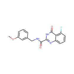 COc1cccc(CNC(=O)c2nc3cccc(F)c3c(=O)[nH]2)c1 ZINC000149022119