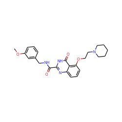 COc1cccc(CNC(=O)c2nc3cccc(OCCN4CCCCC4)c3c(=O)[nH]2)c1 ZINC000204248644