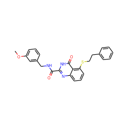 COc1cccc(CNC(=O)c2nc3cccc(SCCc4ccccc4)c3c(=O)[nH]2)c1 ZINC000150283117