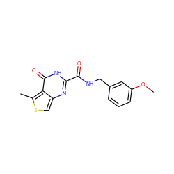 COc1cccc(CNC(=O)c2nc3csc(C)c3c(=O)[nH]2)c1 ZINC000150127382