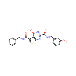 COc1cccc(CNC(=O)c2nc3scc(C(=O)NCc4ccccc4)c3c(=O)[nH]2)c1 ZINC000150134937