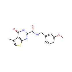 COc1cccc(CNC(=O)c2nc3scc(C)c3c(=O)[nH]2)c1 ZINC000204240530