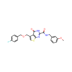 COc1cccc(CNC(=O)c2nc3scc(COCc4ccc(F)cc4)c3c(=O)[nH]2)c1 ZINC000150308365