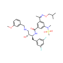 COc1cccc(CNC[C@@H](O)[C@H](Cc2cc(F)cc(F)c2)NC(=O)c2cc(/C(C)=N\OCC(C)C)cc(N(C)S(C)(=O)=O)c2)c1 ZINC000049816761