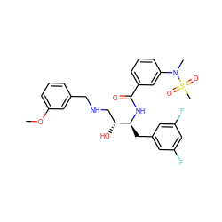 COc1cccc(CNC[C@@H](O)[C@H](Cc2cc(F)cc(F)c2)NC(=O)c2cccc(N(C)S(C)(=O)=O)c2)c1 ZINC000043061912