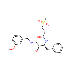 COc1cccc(CNC[C@@H](O)[C@H](Cc2ccccc2)NC(=O)CCS(C)(=O)=O)c1 ZINC000028968567