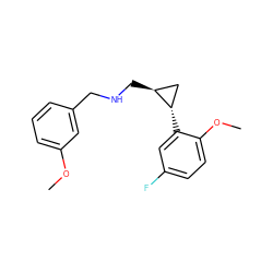 COc1cccc(CNC[C@H]2C[C@@H]2c2cc(F)ccc2OC)c1 ZINC001772611857