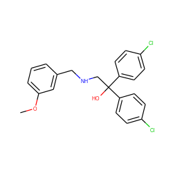 COc1cccc(CNCC(O)(c2ccc(Cl)cc2)c2ccc(Cl)cc2)c1 ZINC000020365339