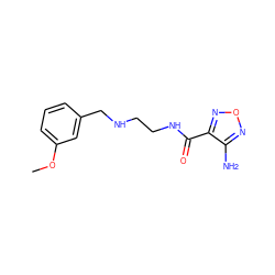 COc1cccc(CNCCNC(=O)c2nonc2N)c1 ZINC000002181775