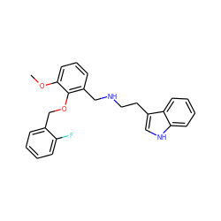 COc1cccc(CNCCc2c[nH]c3ccccc23)c1OCc1ccccc1F ZINC000002886521