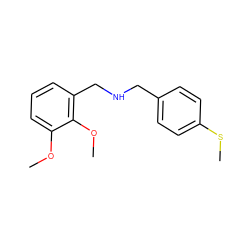 COc1cccc(CNCc2ccc(SC)cc2)c1OC ZINC000000172171