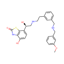 COc1cccc(CNCc2cccc(CCNC[C@H](O)c3ccc(O)c4[nH]c(=O)sc34)c2)c1 ZINC000082159834