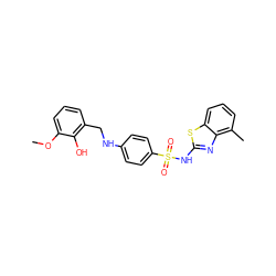 COc1cccc(CNc2ccc(S(=O)(=O)Nc3nc4c(C)cccc4s3)cc2)c1O ZINC000103266493