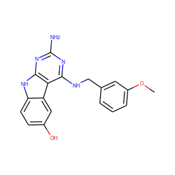 COc1cccc(CNc2nc(N)nc3[nH]c4ccc(O)cc4c23)c1 ZINC001772600024