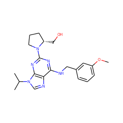 COc1cccc(CNc2nc(N3CCC[C@@H]3CO)nc3c2ncn3C(C)C)c1 ZINC000013834643