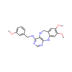 COc1cccc(CNc2ncnc3c2NCc2cc(OC)c(OC)cc2N3)c1 ZINC000036758622