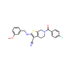 COc1cccc(CNc2sc3c(c2C#N)CCN(C(=O)c2ccc(F)cc2)C3)c1 ZINC000299864943