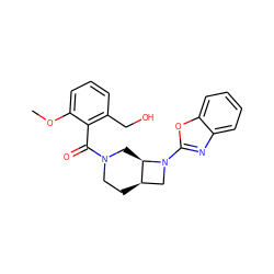 COc1cccc(CO)c1C(=O)N1CC[C@@H]2CN(c3nc4ccccc4o3)[C@@H]2C1 ZINC000169701343