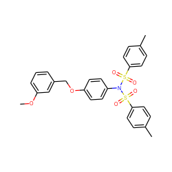 COc1cccc(COc2ccc(N(S(=O)(=O)c3ccc(C)cc3)S(=O)(=O)c3ccc(C)cc3)cc2)c1 ZINC000103220343