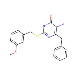 COc1cccc(CSc2nc(Cc3ccccc3)c(I)c(=O)[nH]2)c1 ZINC000049113170