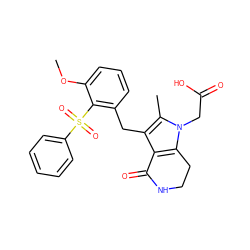 COc1cccc(Cc2c3c(n(CC(=O)O)c2C)CCNC3=O)c1S(=O)(=O)c1ccccc1 ZINC000205459162