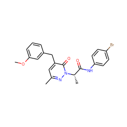 COc1cccc(Cc2cc(C)nn([C@@H](C)C(=O)Nc3ccc(Br)cc3)c2=O)c1 ZINC000042990016