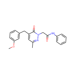 COc1cccc(Cc2cc(C)nn(CC(=O)Nc3ccccc3)c2=O)c1 ZINC000043070302