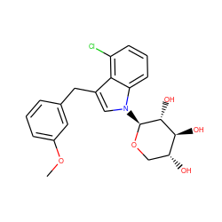 COc1cccc(Cc2cn([C@@H]3OC[C@@H](O)[C@H](O)[C@H]3O)c3cccc(Cl)c23)c1 ZINC000066104800