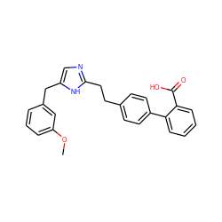 COc1cccc(Cc2cnc(CCc3ccc(-c4ccccc4C(=O)O)cc3)[nH]2)c1 ZINC000049033040