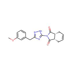 COc1cccc(Cc2n[nH]c(N3C(=O)[C@H]4CC=CC[C@H]4C3=O)n2)c1 ZINC000064675638