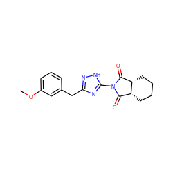 COc1cccc(Cc2n[nH]c(N3C(=O)[C@H]4CCCC[C@H]4C3=O)n2)c1 ZINC000064559129