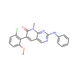 COc1cccc(Cl)c1-c1cc2cnc(Nc3ccccc3)nc2n(C)c1=O ZINC000028331708