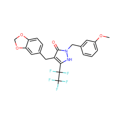 COc1cccc(Cn2[nH]c(C(F)(F)C(F)(F)F)c(Cc3ccc4c(c3)OCO4)c2=O)c1 ZINC000140839823