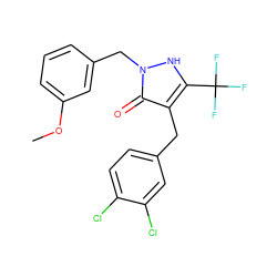 COc1cccc(Cn2[nH]c(C(F)(F)F)c(Cc3ccc(Cl)c(Cl)c3)c2=O)c1 ZINC000148070440