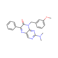 COc1cccc(Cn2c(=O)c(-c3ccccc3)nc3cnc(N(C)C)nc32)c1 ZINC000004238215