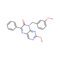 COc1cccc(Cn2c(=O)c(-c3ccccc3)nc3cnc(OC)nc32)c1 ZINC000004239130