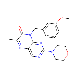 COc1cccc(Cn2c(=O)c(C)nc3cnc(N4CCOCC4)nc32)c1 ZINC000004238495