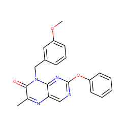 COc1cccc(Cn2c(=O)c(C)nc3cnc(Oc4ccccc4)nc32)c1 ZINC000004238243