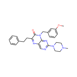 COc1cccc(Cn2c(=O)c(CCc3ccccc3)nc3cnc(N4CCN(C)CC4)nc32)c1 ZINC000004238942