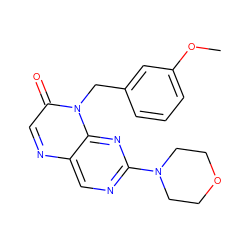 COc1cccc(Cn2c(=O)cnc3cnc(N4CCOCC4)nc32)c1 ZINC000004238362