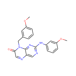 COc1cccc(Cn2c(=O)cnc3cnc(Nc4cccc(OC)c4)nc32)c1 ZINC000004238733