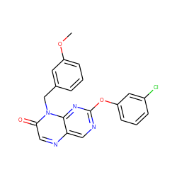 COc1cccc(Cn2c(=O)cnc3cnc(Oc4cccc(Cl)c4)nc32)c1 ZINC000004238291