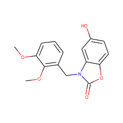 COc1cccc(Cn2c(=O)oc3ccc(O)cc32)c1OC ZINC000064540895