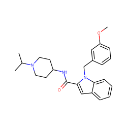 COc1cccc(Cn2c(C(=O)NC3CCN(C(C)C)CC3)cc3ccccc32)c1 ZINC000012355093