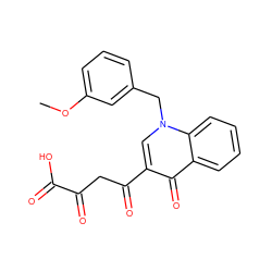 COc1cccc(Cn2cc(C(=O)CC(=O)C(=O)O)c(=O)c3ccccc32)c1 ZINC000103217883