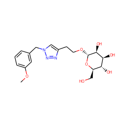 COc1cccc(Cn2cc(CCO[C@H]3O[C@H](CO)[C@@H](O)[C@H](O)[C@@H]3O)nn2)c1 ZINC000073170117