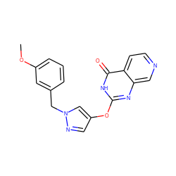 COc1cccc(Cn2cc(Oc3nc4cnccc4c(=O)[nH]3)cn2)c1 ZINC000653699195