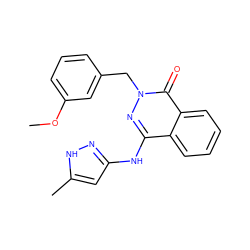 COc1cccc(Cn2nc(Nc3cc(C)[nH]n3)c3ccccc3c2=O)c1 ZINC000035942350