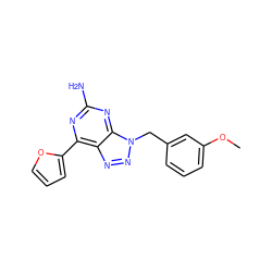 COc1cccc(Cn2nnc3c(-c4ccco4)nc(N)nc32)c1 ZINC000034020136