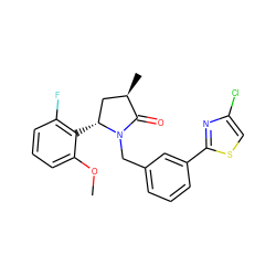 COc1cccc(F)c1[C@@H]1C[C@@H](C)C(=O)N1Cc1cccc(-c2nc(Cl)cs2)c1 ZINC000167328810